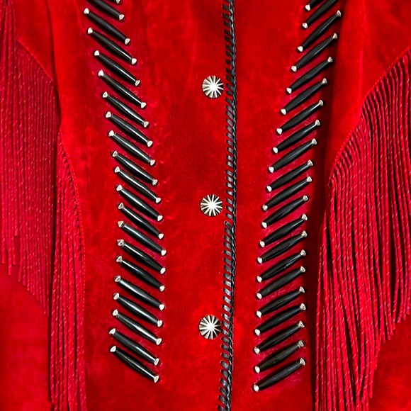 Cripple Creek Red Genuine Leather Jacket. Like New! Size Large - Picture 5 of 13